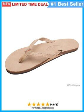 Single Layer Arch Leather Flip Flop Sandals Narrow Strap